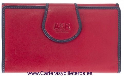 CARTERA MONEDERO DE PIEL GRANDE PARA MUJER 