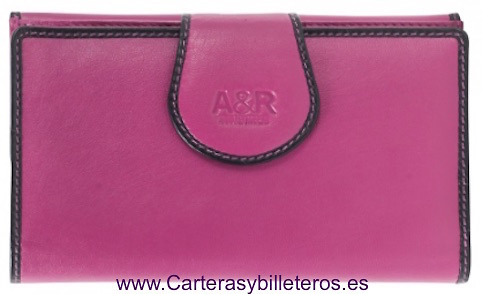 CARTERA MONEDERO DE PIEL GRANDE PARA MUJER 