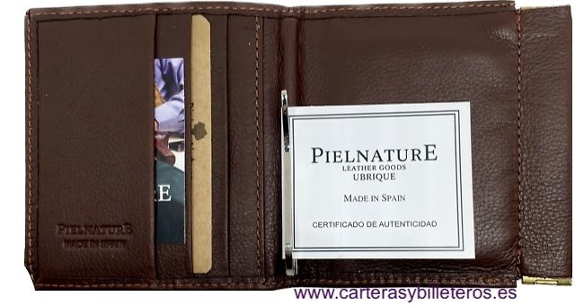 CARTERA MONEDERO FLEJE CON BILLETERO DE PINZA PIELNATURE UBRIQUE 