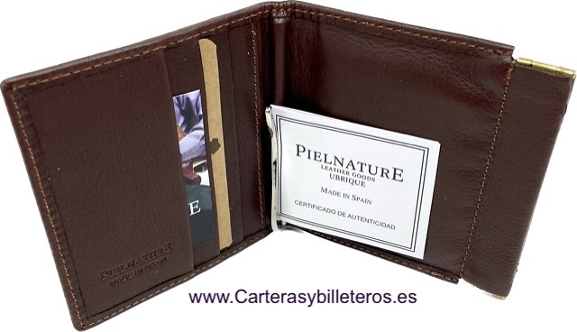 CARTERA MONEDERO FLEJE CON BILLETERO DE PINZA PIELNATURE UBRIQUE 