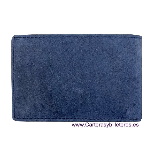 CARTERA MONEDERO HOMBRE PIEL CON PÁTINA DESGASTE PEQUEÑA - 3 COLORES 