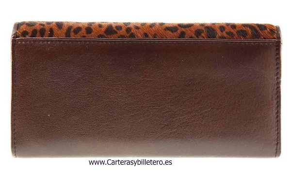 CARTERA MUJER GRANDE CON PIEL COMBINADA Y CIERRE JOYA 