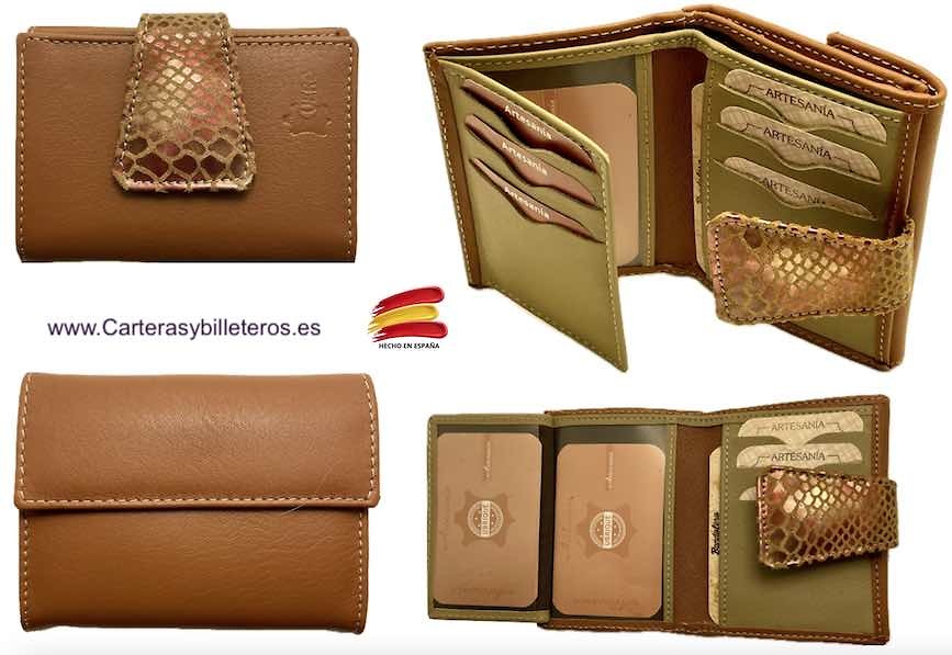 CARTERA MUJER PEQUEÑA DE PIEL UBRIQUE MUY COMPLETA Y GRAN CALIDAD - MUCHOS COLORES- 