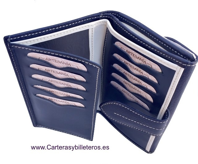 CARTERA MUJER PIEL UBRIQUE MEDIANA BURDEOS CON AZUL MARINO 