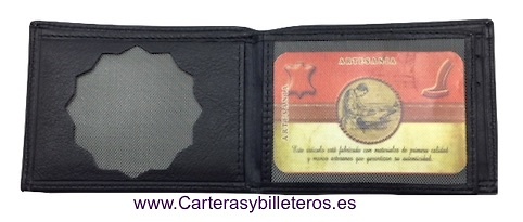 CARTERA PORTAPLACAS DE POLICIA LOCAL DE PIEL UBRIQUE CON BILLETERO 