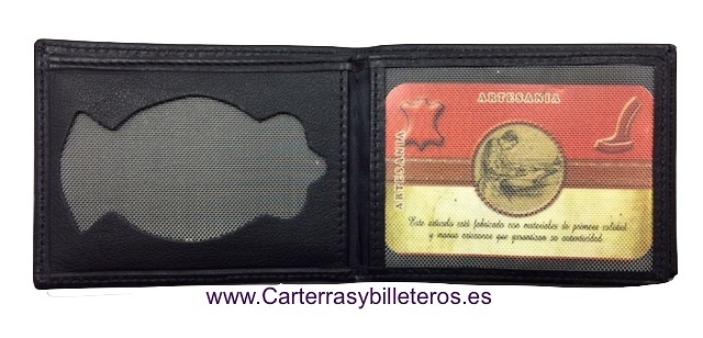 CARTERA PORTAPLACAS DE POLICIA NACIONAL DE PIEL UBRIQUE CON BILLETERO 