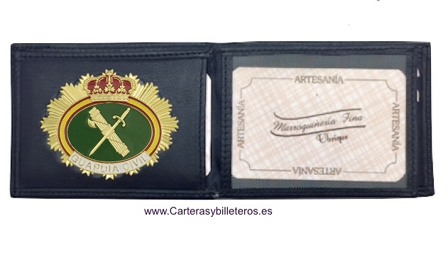 CARTERA PORTAPLACAS GUARDIA CIVIL DE PIEL UBRIQUE CON BILLETERO 