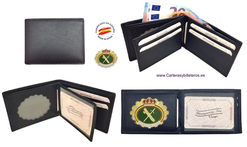 CARTERA PORTAPLACAS GUARDIA CIVIL DE PIEL UBRIQUE CON BILLETERO 