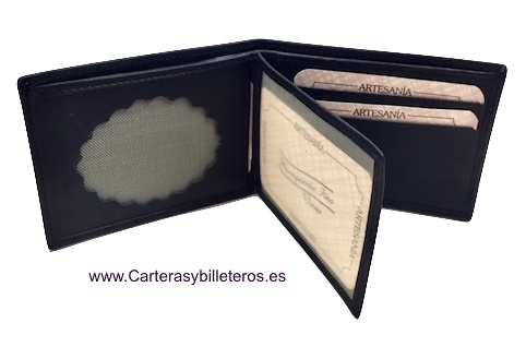 CARTERA PORTAPLACAS PROTECCIÓN CIVIL DE PIEL UBRIQUE CON BILLETERO 