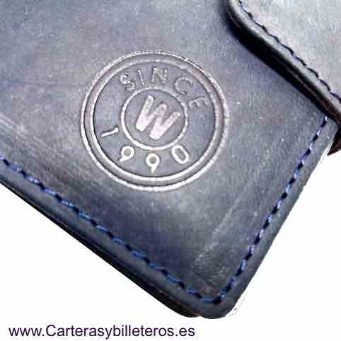 CARTERA TARJETERO DE CUERO ENGRASADO METROPOLI PARA 13 TARJETAS 