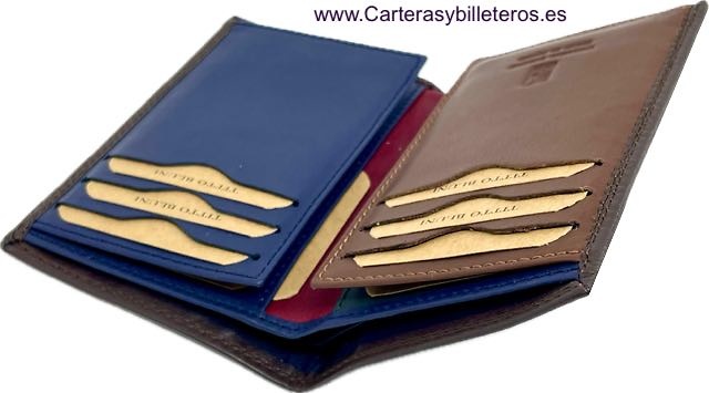 CARTERA TARJETERO DE HOMBRE CASUAL TITTO BLUNI DE PIEL LUXURY 16 TARJETAS 