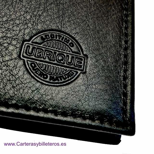 CARTERA TARJETERO DE HOMBRE DE PIEL UBRIQUE 