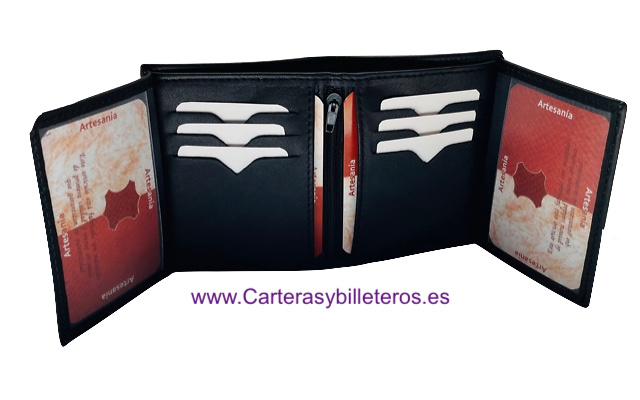 CARTERA TARJETERO DE HOMBRE DE PIEL UBRIQUE 