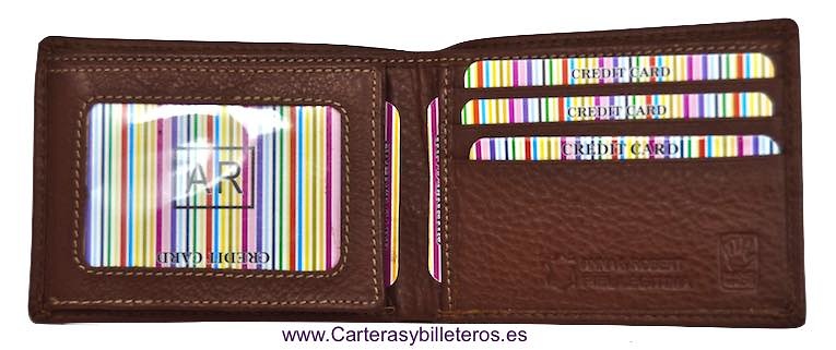 CARTERA TARJETERO DE PIEL VACUNO DE CALIDAD ALTA 