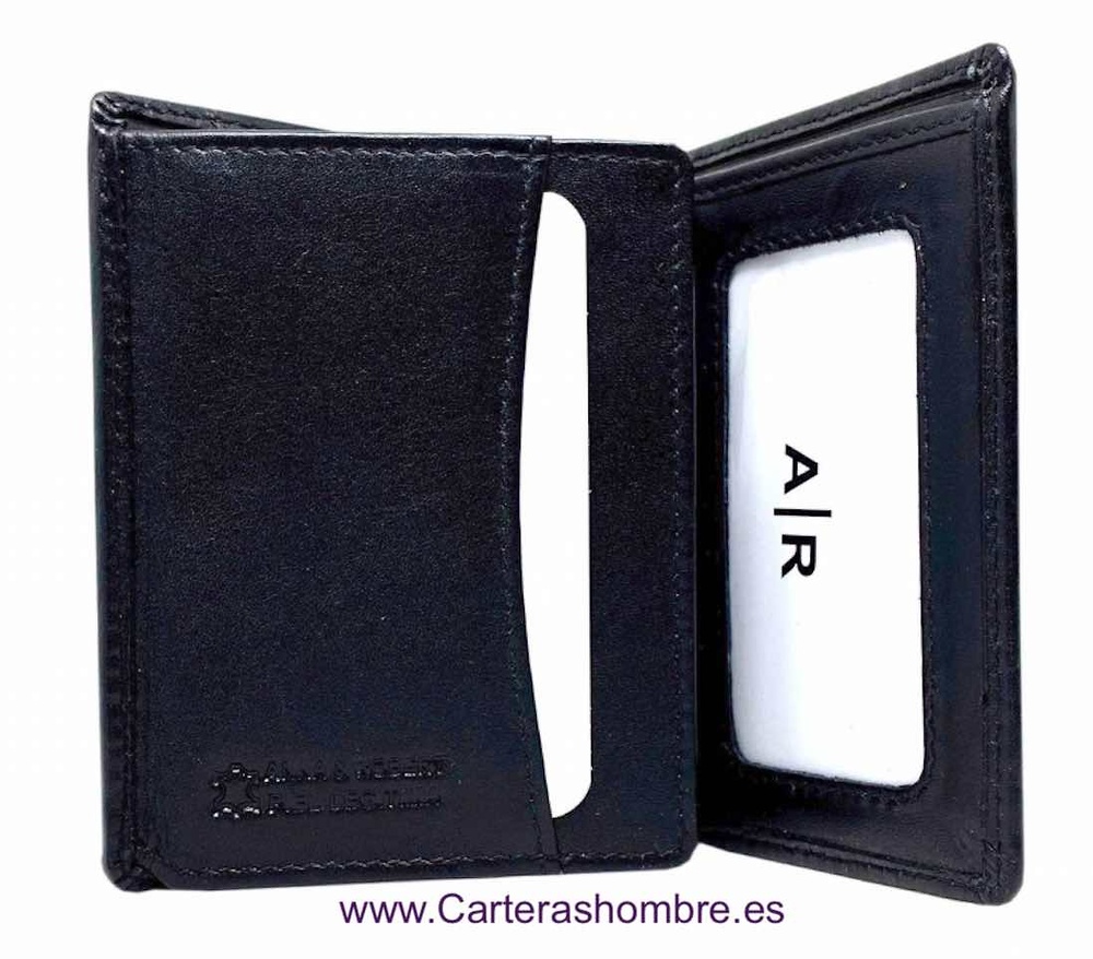 CARTERA TARJETERO HOMBRE PIEL SUMUM MARCA AR 