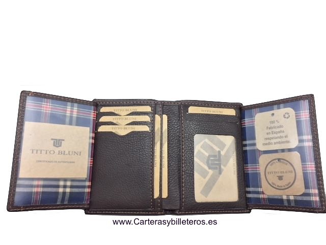 CARTERA TARJETERO HOMBRE TITTO BLUNI DE PIEL LUXURY 16 TARJETAS 