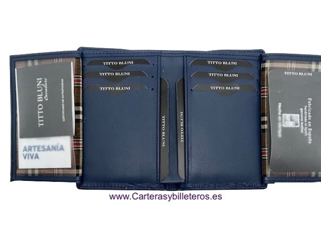 CARTERA TARJETERO HOMBRE TITTO BLUNI DE PIEL LUXURY 16 TARJETAS 