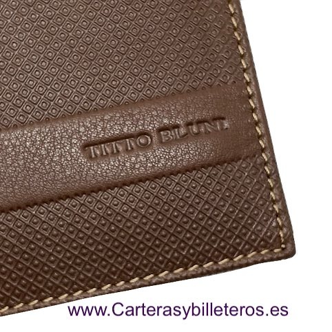 CARTERA TARJETERO HOMBRE TITTO BLUNI DE PIEL LUXURY GRAPHITEC 16 TARJETAS 