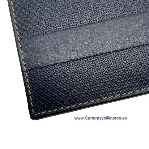 CARTERA TARJETERO HOMBRE TITTO BLUNI DE PIEL LUXURY GRAPHITEC 16 TARJETAS 