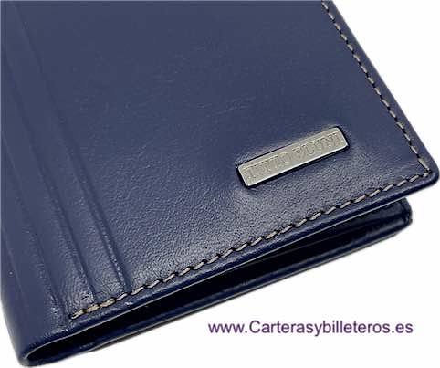 CARTERA TARJETERO PEQUEÑA HOMBRE TITTO BLUNI ELEGANT DE PIEL LUXURY 12 TARJETAS 