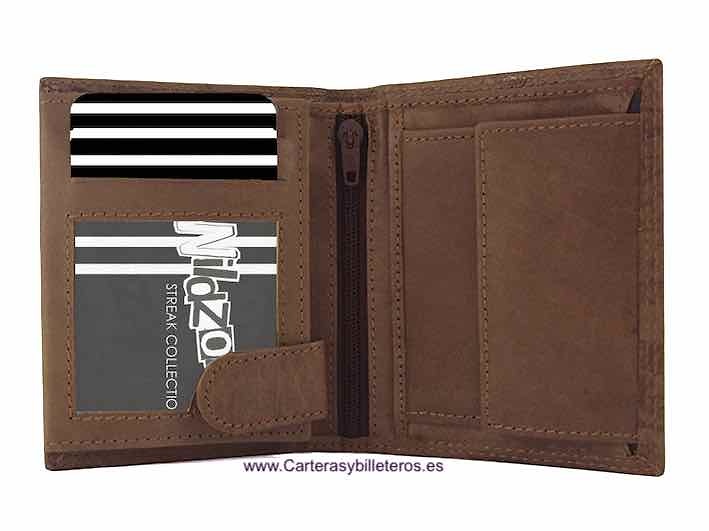 CARTERAS BILLETERO MONEDERO DE HOMBRE DE CUERO PARA 10 TARJETAS 