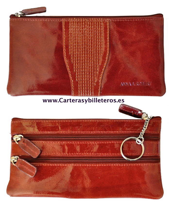 CLUTCH CARTERA DE MUJER EN PIEL CHAROL 