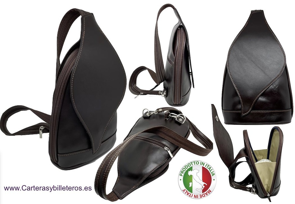 MOCHILA BOLSO DE MUJER DE PIEL FLORENTINA ITALIANA + COLORES 