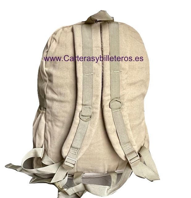 MOCHILA DE LONA EXTRAFUERTE CON 7 BOLSILLOS Y FONDO EXTENSIBLE SPORT 