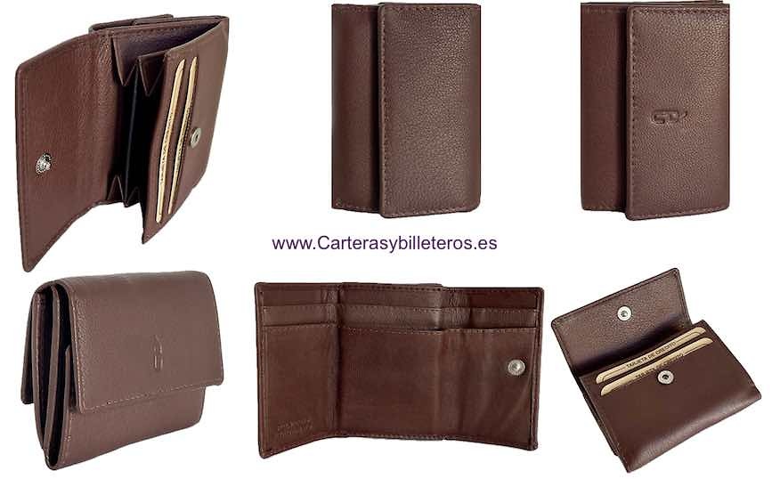 MONEDERO BILLETERA HECHOA EN PIEL LUXURY - 2 COLORES- 