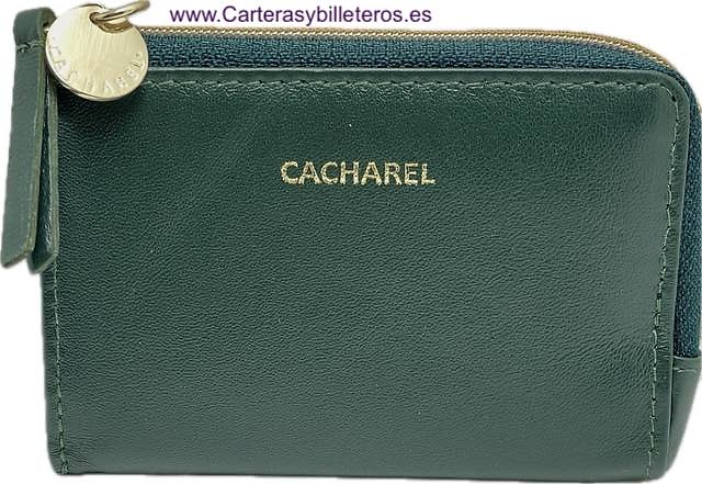 MONEDERO TARJETERO DE MUJER CACHAREL DE PIEL LUXURY GOLD -2 COLORES- 