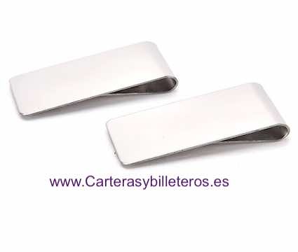 PINZA BILLETERO DE METAL CON DOBLE CLIP Y TROQUELADO ANTIDESLIZAMIENTO 