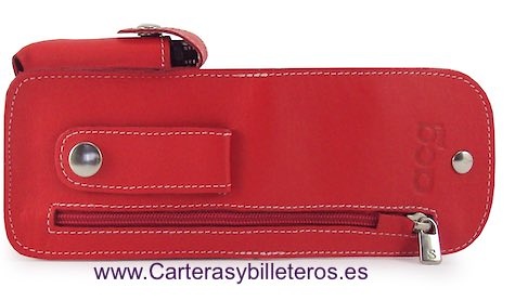 PITILLERA DE PIEL CON BOLSILLO BILLETERO Y PORTA ENCENDEDOR - 7 colores - 