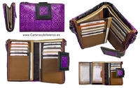 CARTERA MUJER DE PIEL CON 2 MONEDEROS -3 COLORES-