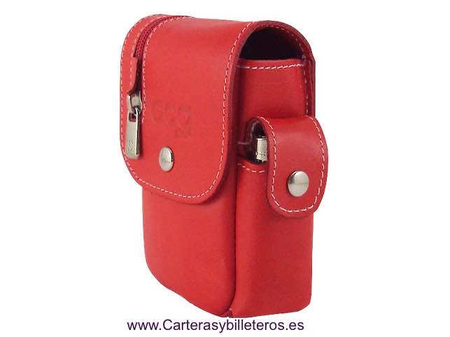 BOX CASE CIGARETTE EN CUIR AVEC PORTEFEUILLE ET PORTE BRIQUET - 7 couleurs - 