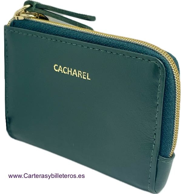 CACHAREL PORTE-CARTES DE LUXE EN CUIR DORÉ POUR FEMMES -2 COULEURS- 