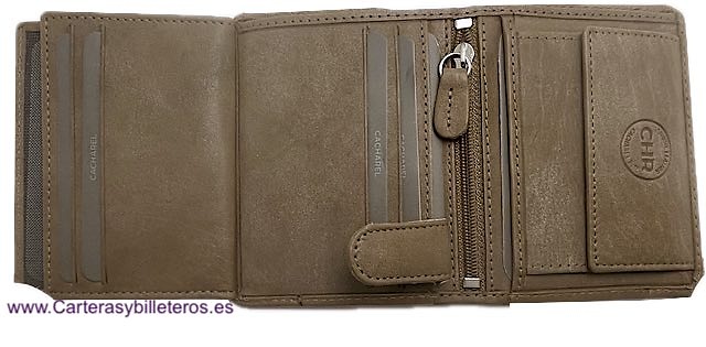 CACHAREL PORTEFEUILLE HOMME EN CUIR AVEC PORTE-MONNAIE 