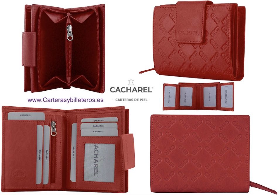 CACHAREL PORTEFEUILLE POUR FEMMES AVEC PORTE-CARTES POUR 12 CARTES 