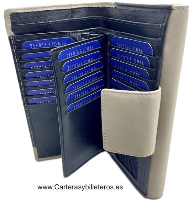 DEVOTA & LOMBA GRAND PORTEFEUILLE EN CUIR POUR FEMMES AVEC SUPER PORTE-CARTES 