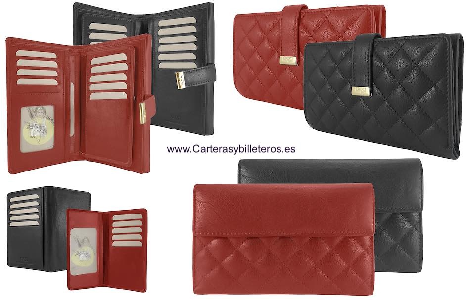 GRAND PORTEFEUILLE POUR FEMMES EN CUIR NAPPA AVEC PORTE-MONNAIE ET GRAND PORTE-CARTES POUR 23 CARTES 