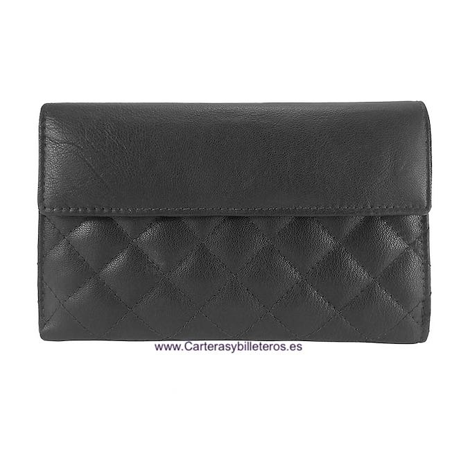 GRAND PORTEFEUILLE POUR FEMMES EN CUIR NAPPA AVEC PORTE-MONNAIE ET GRAND PORTE-CARTES POUR 23 CARTES 