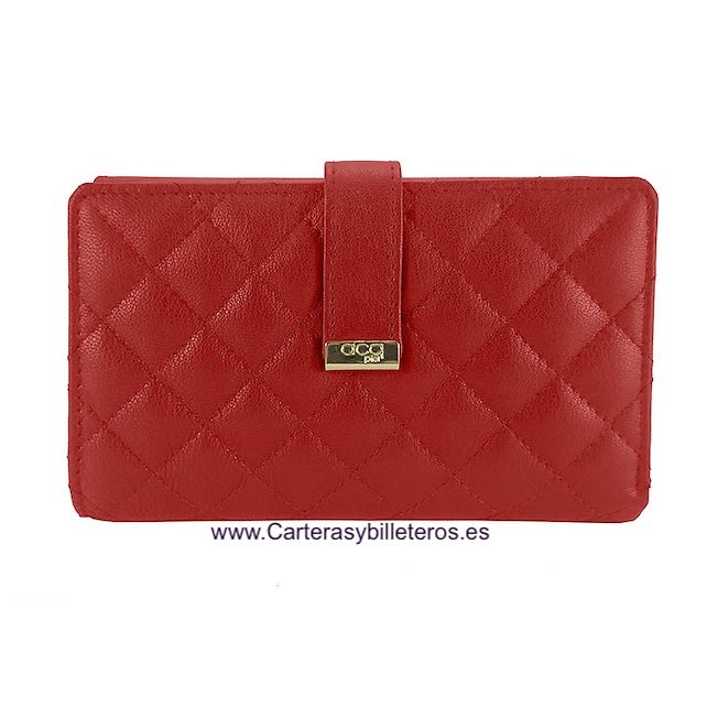 GRAND PORTEFEUILLE POUR FEMMES EN CUIR NAPPA AVEC PORTE-MONNAIE ET GRAND PORTE-CARTES POUR 23 CARTES 