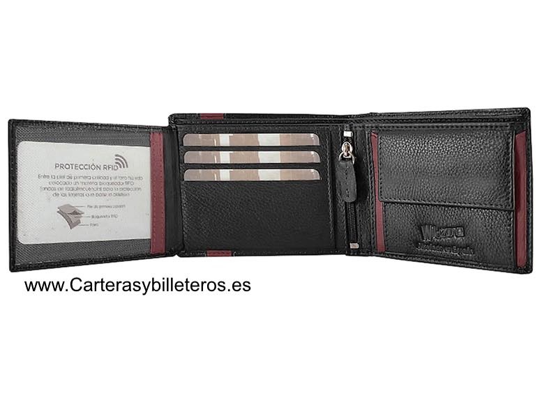 LEATHER MEN'S CASE AVEC FERMETURE ÉLASTIQUE ET PORTEFEUILLE - 2 COULEURS- 