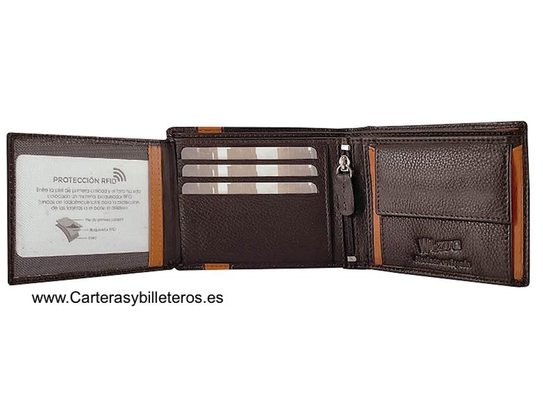 LEATHER MEN'S CASE AVEC FERMETURE ÉLASTIQUE ET PORTEFEUILLE - 2 COULEURS- 