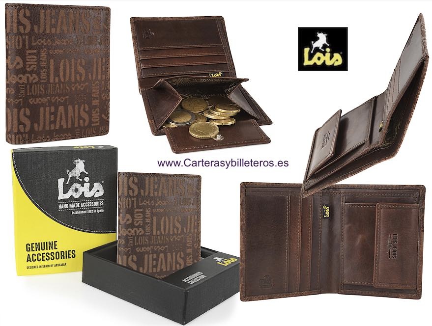 LOIS PORTEFEUILLE EN CUIR POUR HOMME AVEC PORTE-MONNAIE ET PORTE-BILLETS 