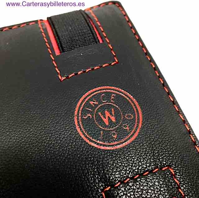 NAPA LEATHER MEN'S CASE AVEC FERMETURE ÉLASTIQUE ET PORTEFEUILLE 