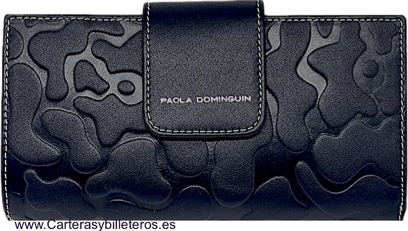 PAOLA DOMINGUÍN GRAND PORTEFEUILLE EN CUIR D'UBRIQUE POUR FEMME AVEC GRAND PORTE-CARTES ET PORTE-MONNAIE 