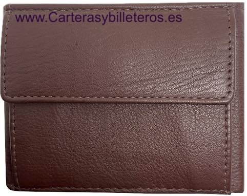 PETIT PORTEFEUILLE POUR HOMME AVEC PORTE-MONNAIE EXTERNE EN CUIR 