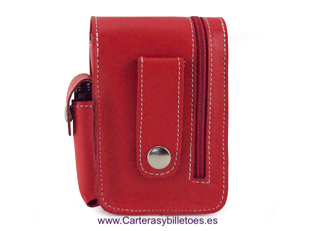 POCHE EN CUIR AVEC POCHE PORTEFEUILLE ET PORTE-BRIQUET - 7 couleurs - 