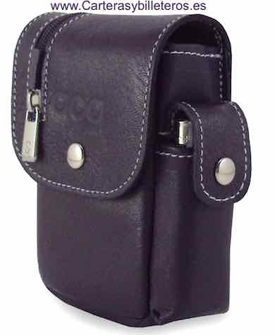 POCHE EN CUIR AVEC POCHE PORTEFEUILLE ET PORTE-BRIQUET - 7 couleurs - 