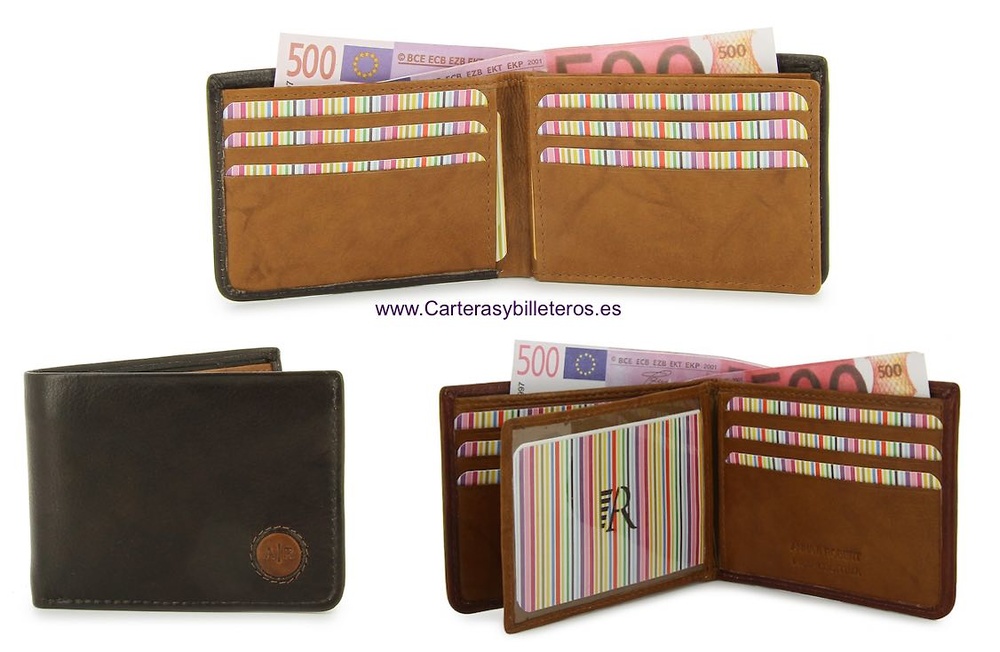 PORTE-CARTES CUIR DEUX TONS A 